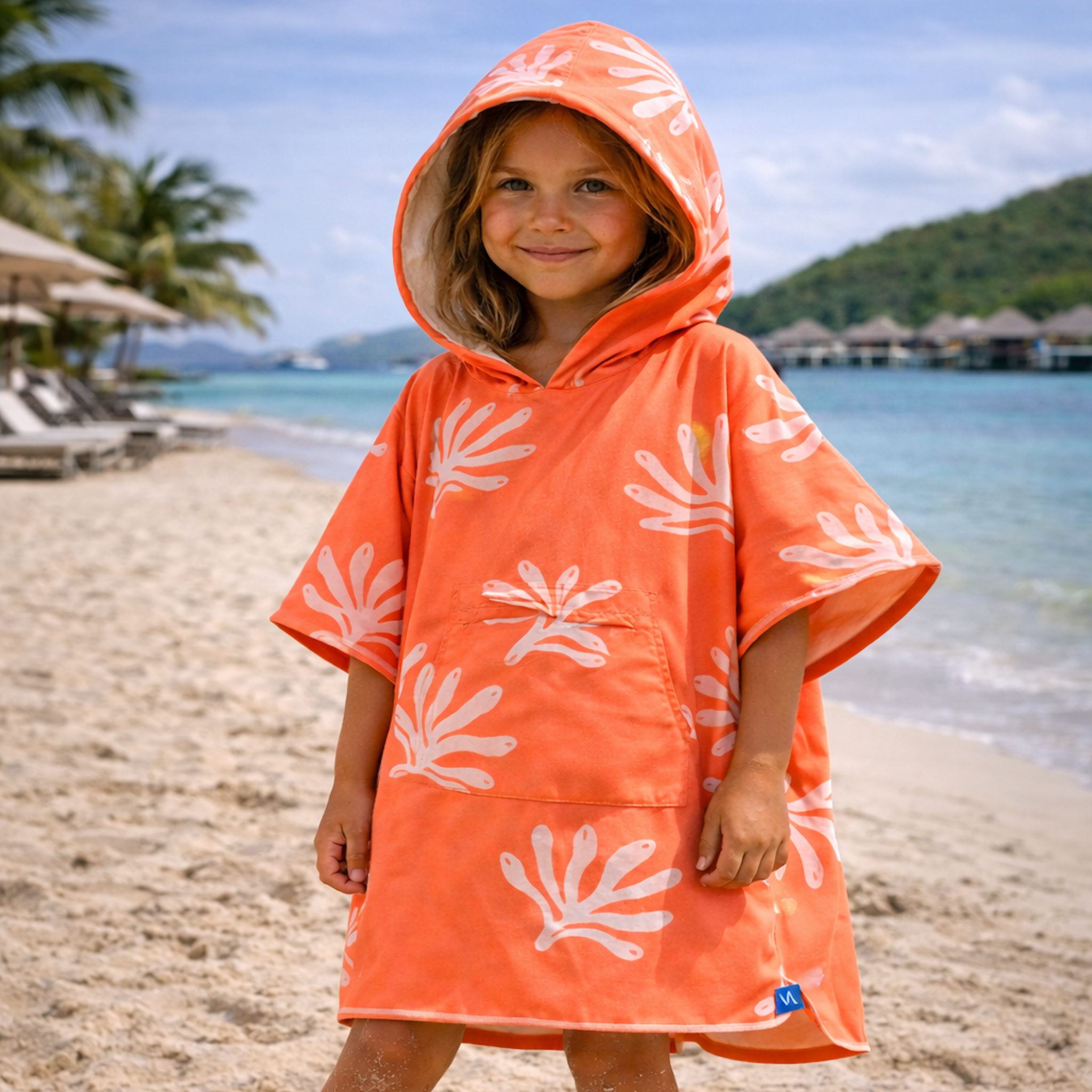 Quick-Dry Sand-Free Kids Poncho - Key West