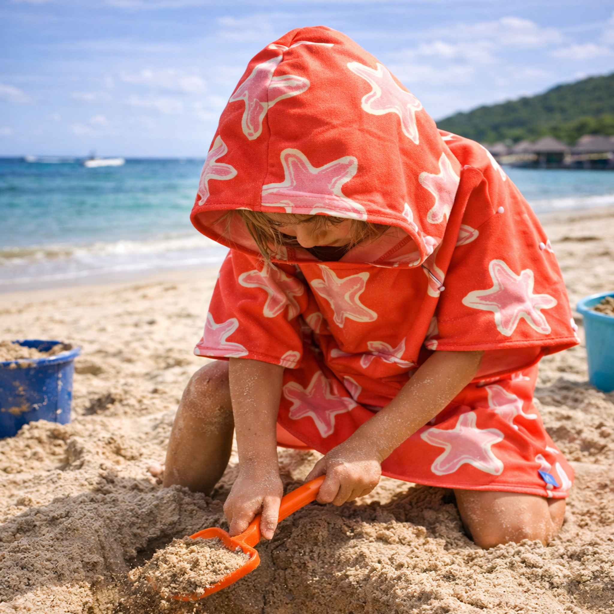 Quick-Dry Sand-Free Kids Poncho - San Juan
